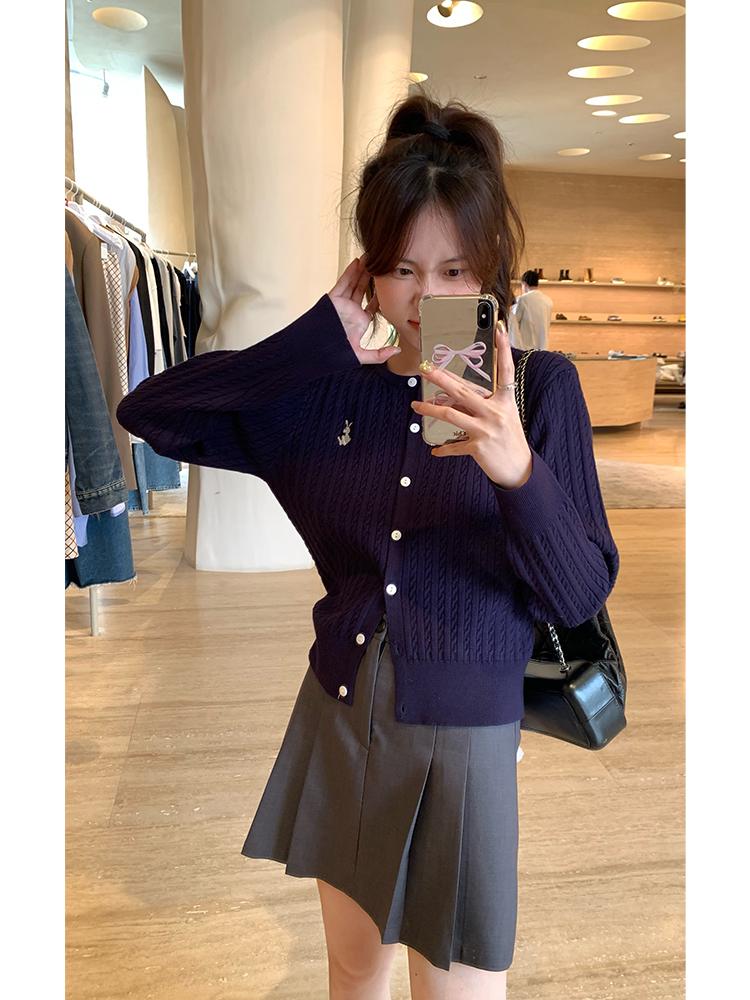 Product Introduction of Áo Cardigan Dệt Kim Thêu Ngựa Nhỏ Dài Tay Cho Nữ, Áo Khoác Ngoài Mềm Mại Và Mỏng, Áo Len Tổ Ong, Bộ Sưu Tập Mới 2023 3