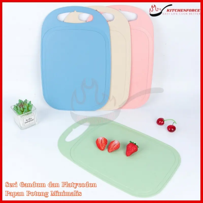 KitchenForce Talenan Bahan Jerami Gandum CuttingBoard/ Alat Dapur Talenan Jerami /Tersedia dalam berbagai warna