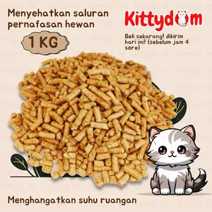 KITTYDOM Alas Kandang Sekam Pellet 1 Kg Hewan Kucing Burung Kelinci Hamster Hewan Pet Bedding Litter Pasir Kucing Wood Pellet Sekam Pine Pellet Pelet Kayu Alas Tidur Kandang Kucing Piyik Lovebird