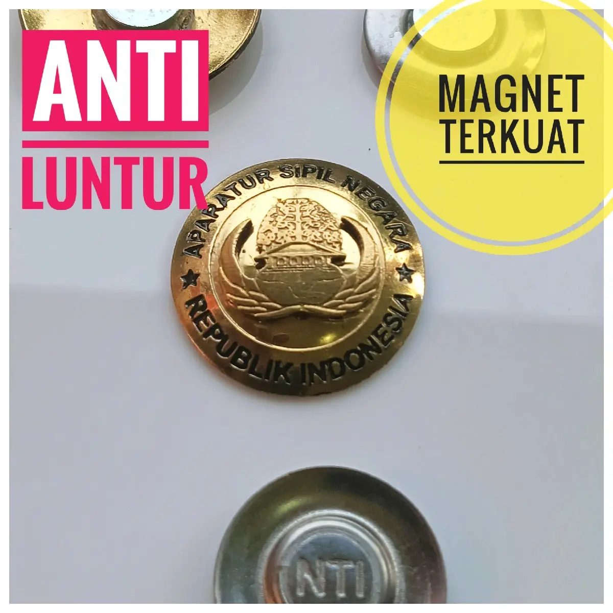 PIN - LENCANA - KORPRI - APAPATUR SIPIL NEGARA  - KORPRI BULAT - TIMBUL - TUMPUK - DUA LAPIS - KUNINGAN ASLI - ANTI LUNTUR - PENITI & DOUBLE MAGNET #Name Tag Indonesia