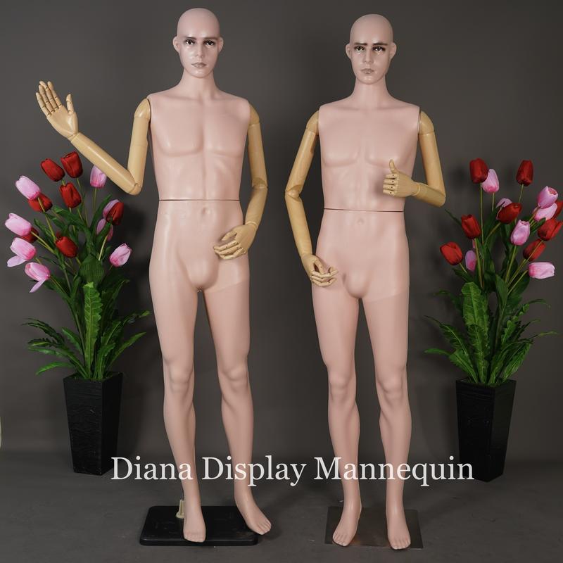 MANEKIN FULLBODY PRIA DENGAN TANGAN ROBOT PLASTIK MOTIF KAYU ATAU EMAS 6
