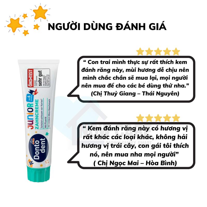Kem đánh răng trẻ em Dontodent Junior cho trẻ từ 6 tuổi nội địa Đức 4