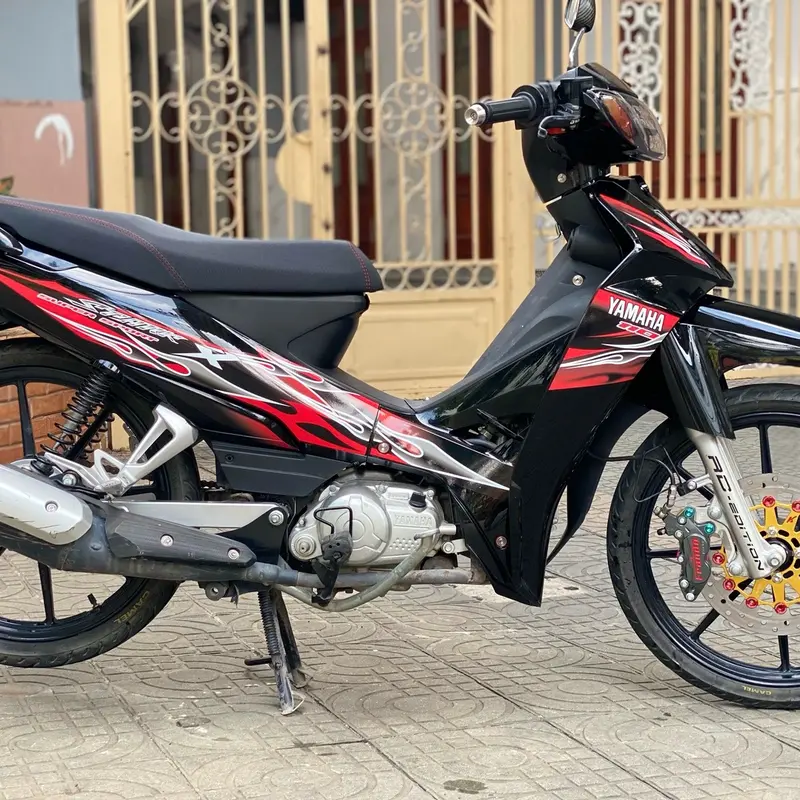 tem rời dán cho xe sirius lửa chữ spark đỏ đen in chất liệu decal trắng ,Nhãn Dán 0
