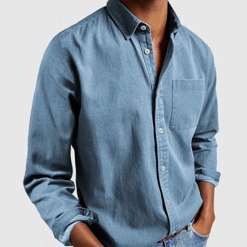 Product Introduction of 2024 Simple Men's Shirt New Long Sleeve Lapel Men's Shirt, Cashmere Material Skin-Friendly 9