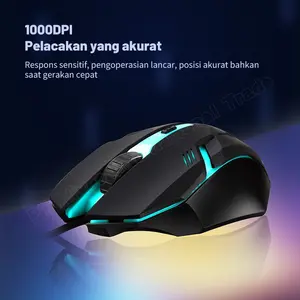 YLV MOU15 Mouse Kabel dengan Lampu 1000DPI Pelacakan Akurat Respons Sensitif Pengoperasian Lancar