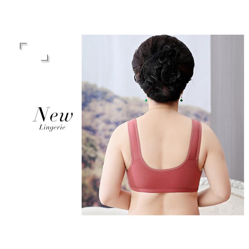 Áo Ngực, Khóa Trước, Dành Cho Người Trung Niên Thấm Hút Ẩm, Thoải Mái, Thân Thiện Với Làn Da, Thoáng Khí, Hỗ Trợ Ổn Định, Độ Bền Cao, Không Có Vòng Thép, Đồ Lót Mềm 2