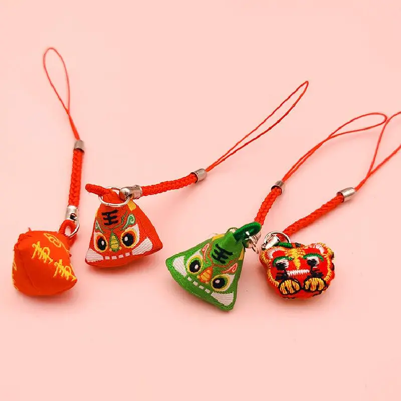 Loong Boat Festival hand woven mobile phone pendant Chinese style persimmon Ruyi pendant Chinese zodiac tiger Zongzi pendant gift,Phone Chain, Keychain,tanghulu phone charm,hirono keychain Smartphone Cellphone