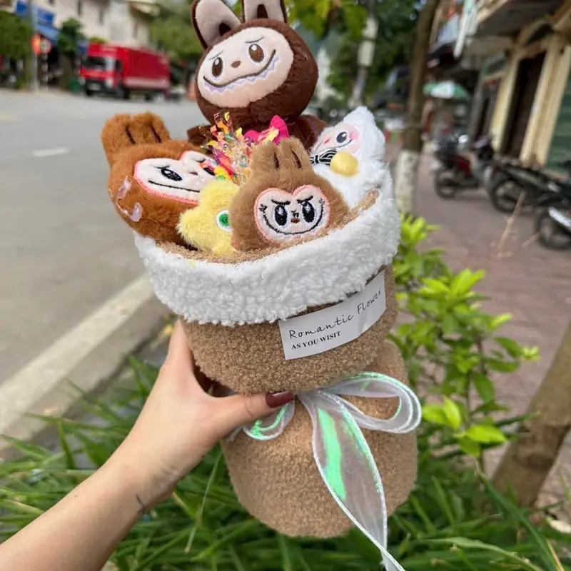 Bó Hoa Gấu Bông Labubu Độc Đáo - Quà Tặng Sinh Nhật, 20/10, Thú Bông Đồ Chơi Toy - Thú Nhồi Bông Led 8