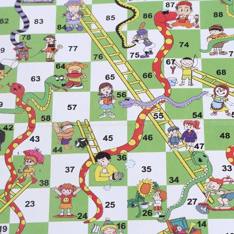 Product Introduction of Hot 1 Set Snake Ladder Educational Kids Children Toys Interesting Board Game Set Portable Flying Chess Board Family Board Game 10