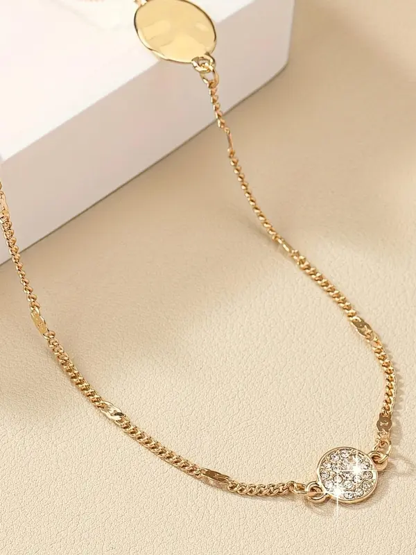 Women's Summer Elegant Rhinestone Decor Chain Necklace, Exquisite Trendy Long Necklace, Chic Vintage Jewelry As Gift for Women & Girls 3