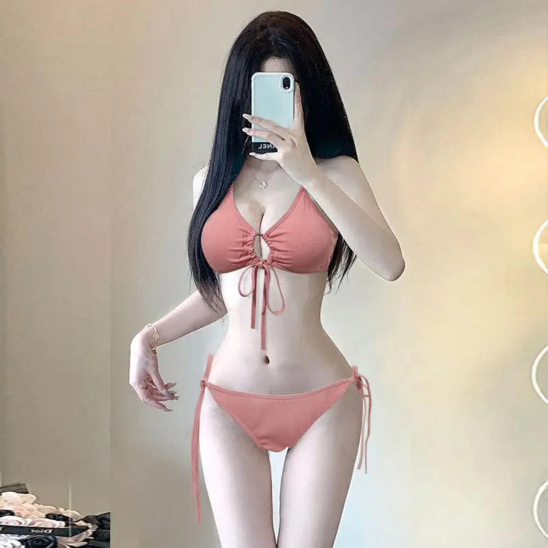 Swimwear Bikini Swimsuit Women Three-Piece Set Sexy Small Chest Gathered Hot Spring Solid Color Beach Swimwear - TikTok Shop Singapore Swimwear Bikini Swimsuit Women Three-Piece Set Sexy Small Chest Gathered Hot Spring Solid Color Beach Swimwear - TikTok Shop Singapore