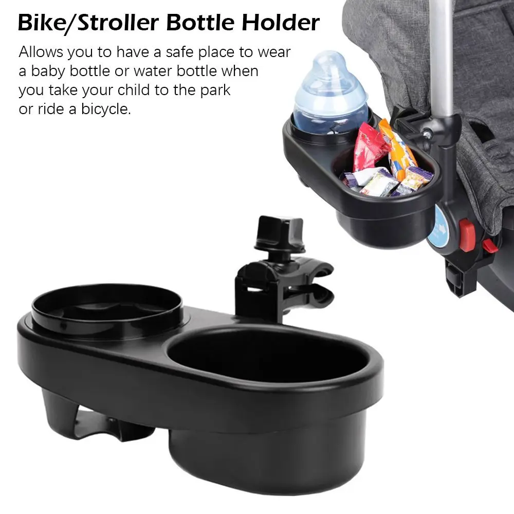 ABS Water Cup Bracket Universal Storage Cup Holder Baby Stroller Safety Seat Bottle Snack Box Stroller Double Cup Holder