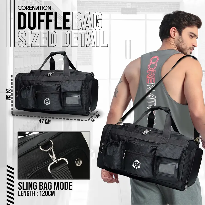CoreNation Core Duffel Gym Bag Tas Multifungsi Duffel Olahraga Gym Sport Travel Bag Fitnes 0