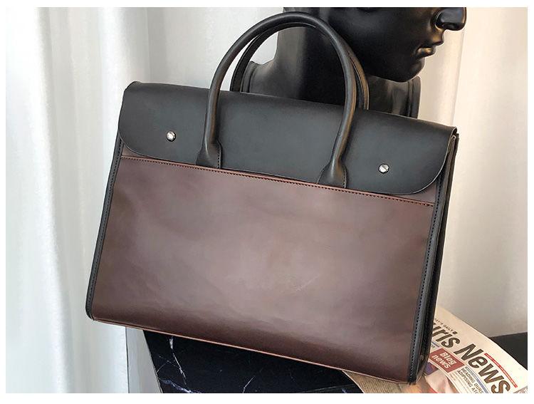 Product Introduction of Fashion Brand Retro Men'S Handbag Korean Style Crazy Horse Street Men'S Bag Backpack Crossbody Bag Casual Briefcase Computer Bag 14