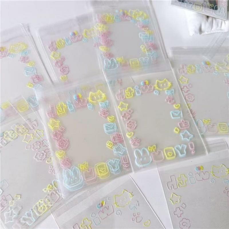 Túi Niêm Phong Tự Mèo Opp, 50 Cái, Túi Đựng Đồ, Thiết Kế Hoạt Hình Dễ Thương, Trong Suốt, Có Thể Tái Sử Dụng, Chống Bụi, Thích Hợp Cho Kẹo, Người Hâm Mộ Ảnh, Bảo Vệ Nắp Chụp, Trưng Bày Trang Sức Và Đóng Gói 6
