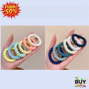 ที่คาดผมสายโทรศัพท์ ยางรัดผม สีสันสดใส สำหรับผู้หญิงและเด็กผู้หญิง ยางรัดผมขนาดเล็ก เชือกผูกผมพลาสติก มีสีเหลือง สีฟ้า สีชมพู สีขาว สีดำ ผม มัด