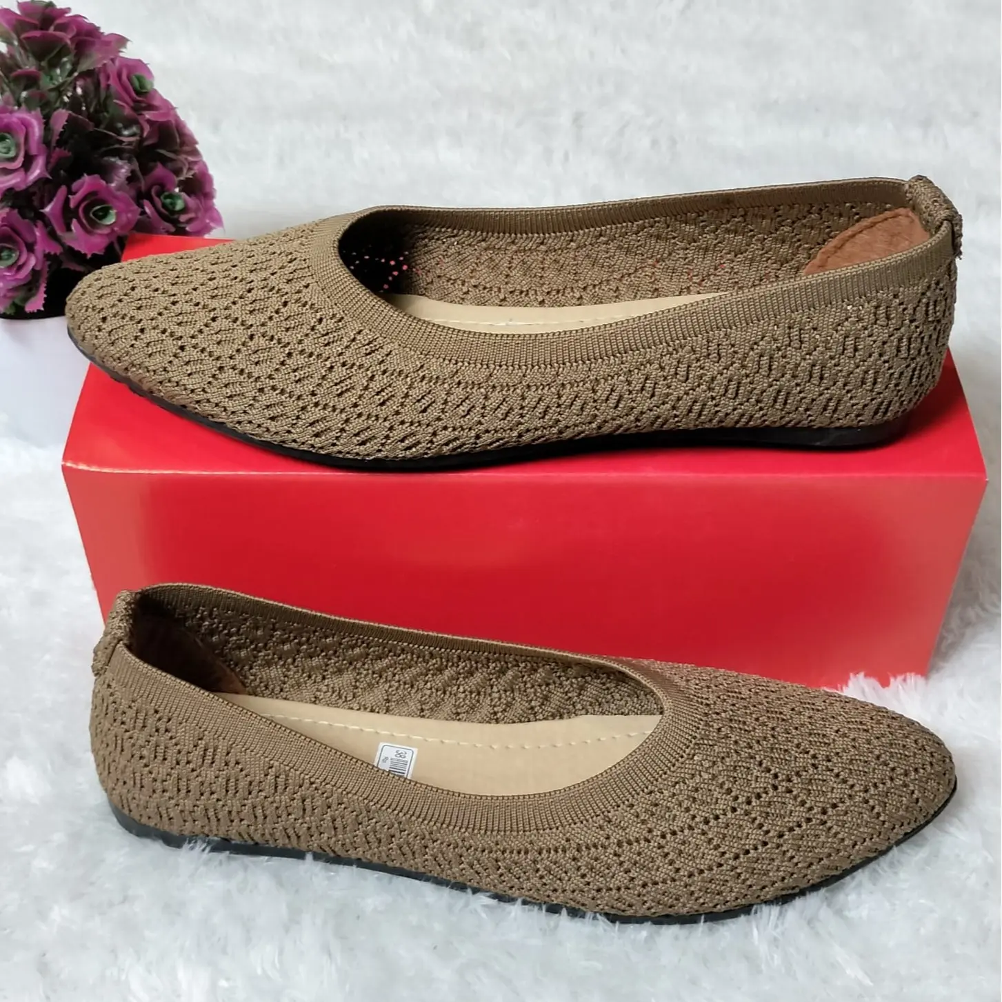 Flatshoes Rajut Wanita Terbaru || Sepatu Ballet Hak Datar Karet