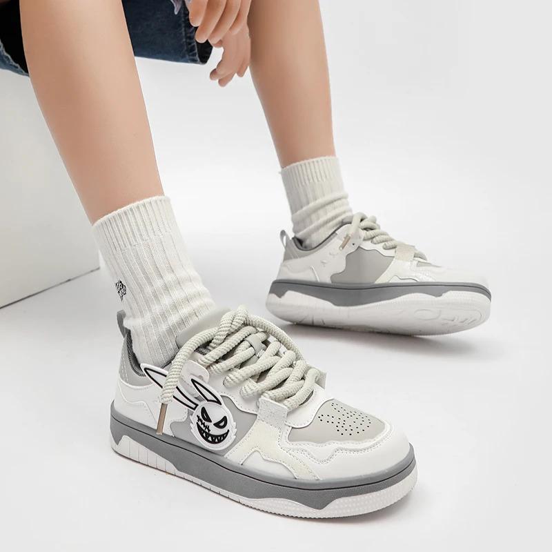 Zapatillas de deporte casuales de moda para hombre, personalizadas, de piel de conejo, planas, para andar en patineta, correr, caminar, calzado de entrenamiento, bajo pedido mínimo_voghion.com