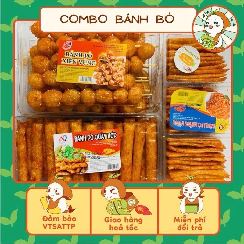 Combo 3 hộp bánh pò Huỳnh Ngọc Phát bánh bò quẩy bánh bò xiên vừng bánh bò miếng vừng Ăn Vặt Nhà Mầm. Food Snack Socola Nho banh keo