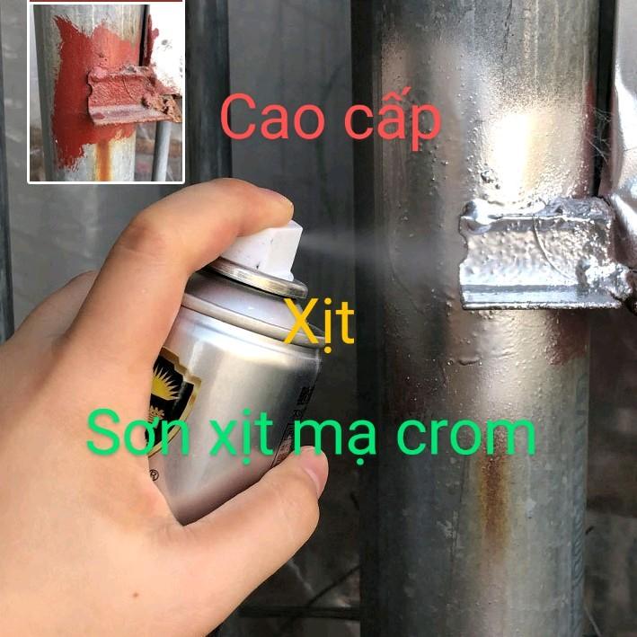  Sơn Xịt bóng  sơn phun Mạ  Crom màu bạc cao cấp   có video trong shop te 