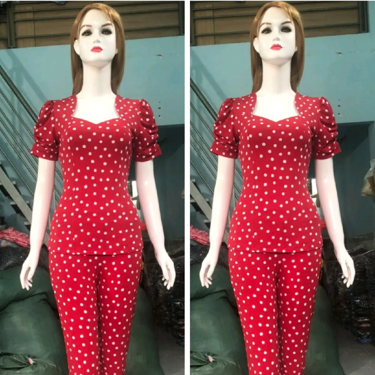 Sét Bộ Cổ Nữ Hoàng Tay Nhúng Có Bo Quần  Dài Phom Ôm Dành Cho Nữ Mặc Mát Áo Top Nhung Thun Women