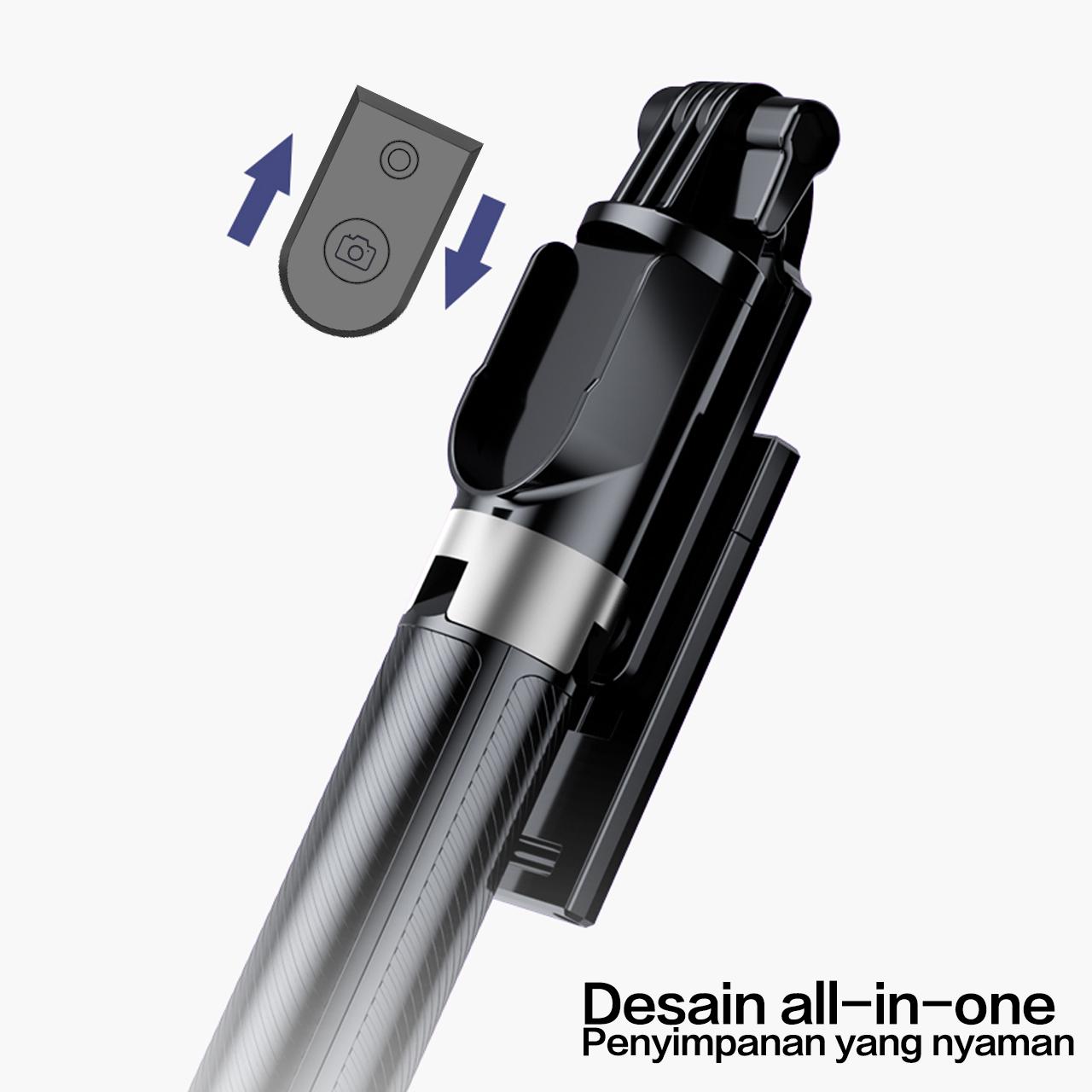 Bluetooth Selfie Stick Tripod Dengan Remote Control Panjang Ponsel Tripod Nirkabel Bluetooth Selfie Stick Handheld Tongsis 170cm