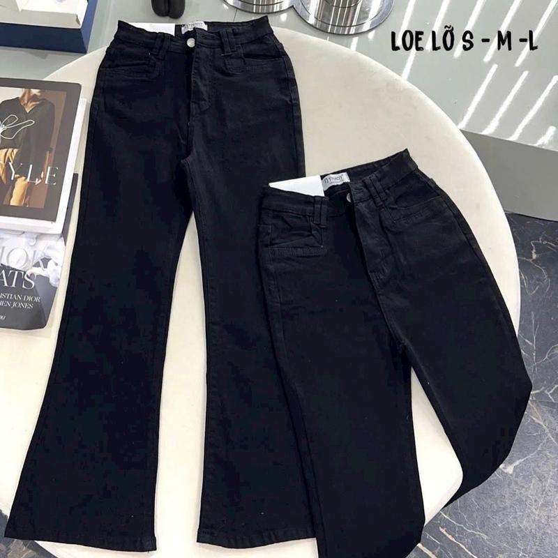 Quần jean loe 9 tấc túi vuông màu bụi  Nữ Pants Women Nhung Voi 4