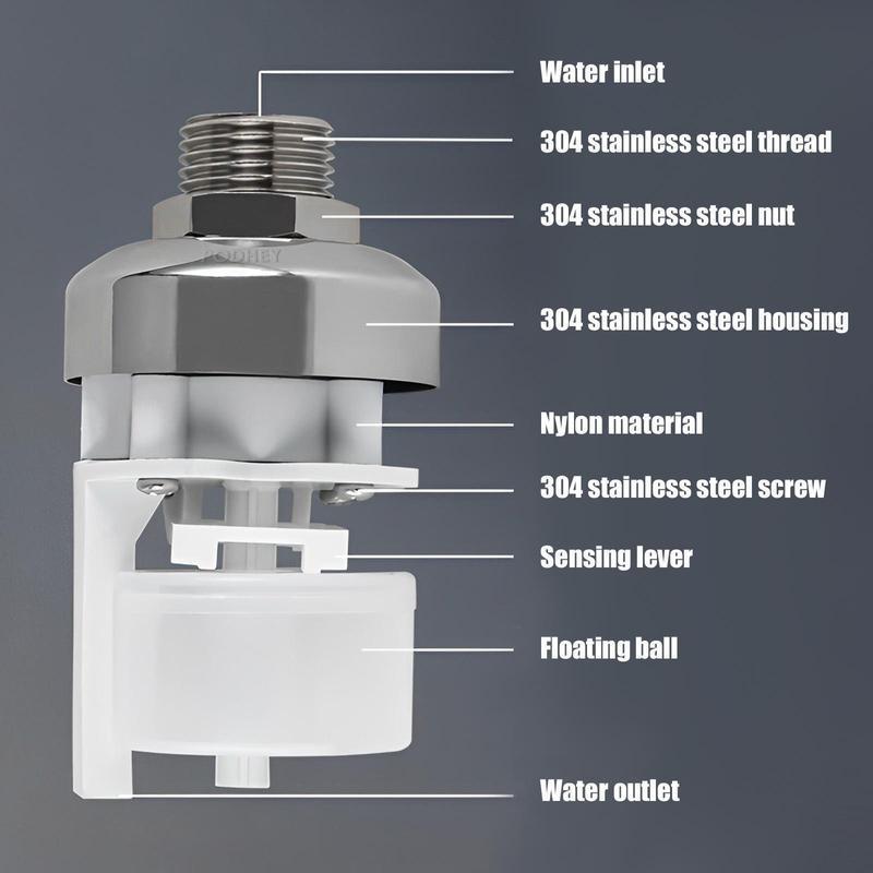2 Hitungan Katup Apung Kontrol Level Air 304 Stainless Steel Katup Bola Apung Mini Sepenuhnya Otomatis Mati Otomatis Tangki Air Katup Pengontrol Level Air Aman Asupan Air Atas/Samping 2