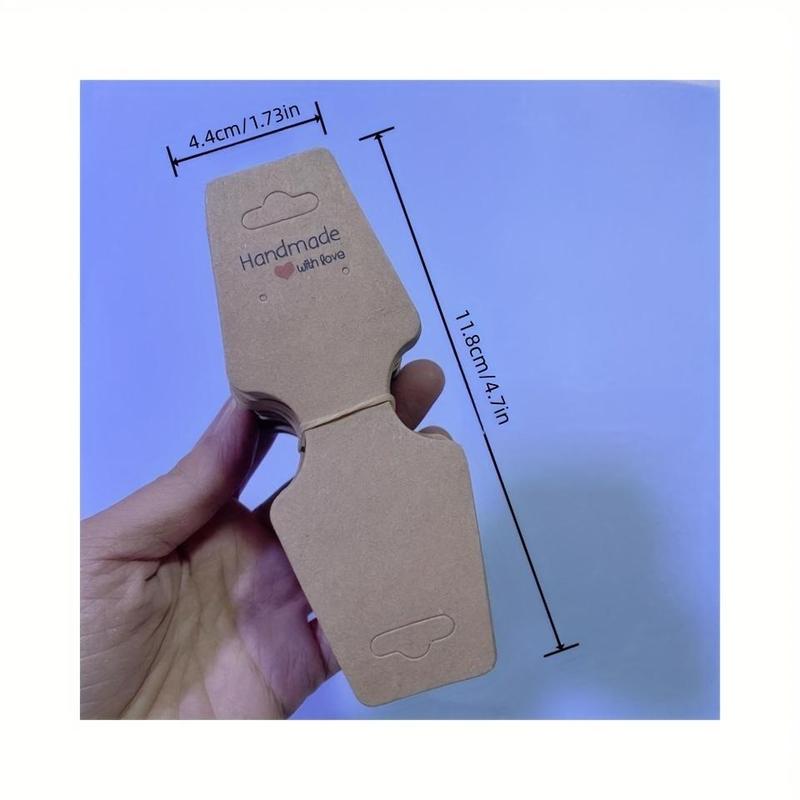 Solid Color Necklace Display Card, 100pcs Self-adhesive Bracelet Packaging Card Holder, Earrings Paper Stand For Jewelry Ornament Wrap 2
