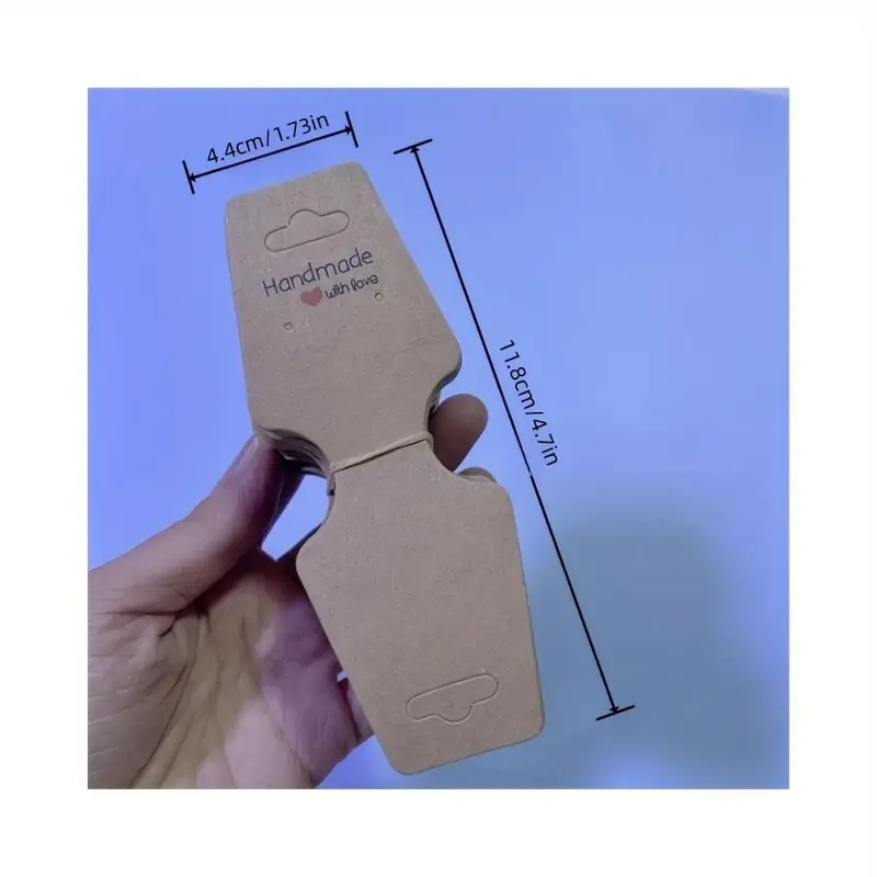 Solid Color Necklace Display Card, 100pcs Self-adhesive Bracelet Packaging Card Holder, Earrings Paper Stand For Jewelry Ornament Wrap 1