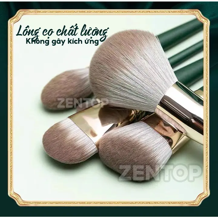 Bộ cọ trang điểm 14 cây CAO CẤP cọ lông mềm cọ đánh nền đánh phấn mắt cọ che khuyết điểm kèm BAO DA sang chảnh ZENTOP Mỹ Phẩm Cosmetic 5