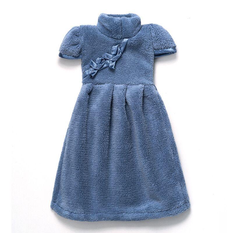 Kain Lap Tangan Dapur Gantung MURAH Kain Lap Model Baju Bentuk Baju Lembut Free Hanger Biru Cleaning 5