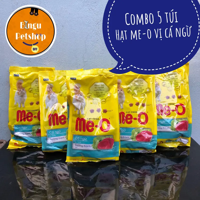 [COMBO 5 GÓI] Me-O Cat Tuna Flavor - Thức ăn cho mèo trưởng thành vị cá ngừ đại dương - Thái Lan | Bingu Petshop 0