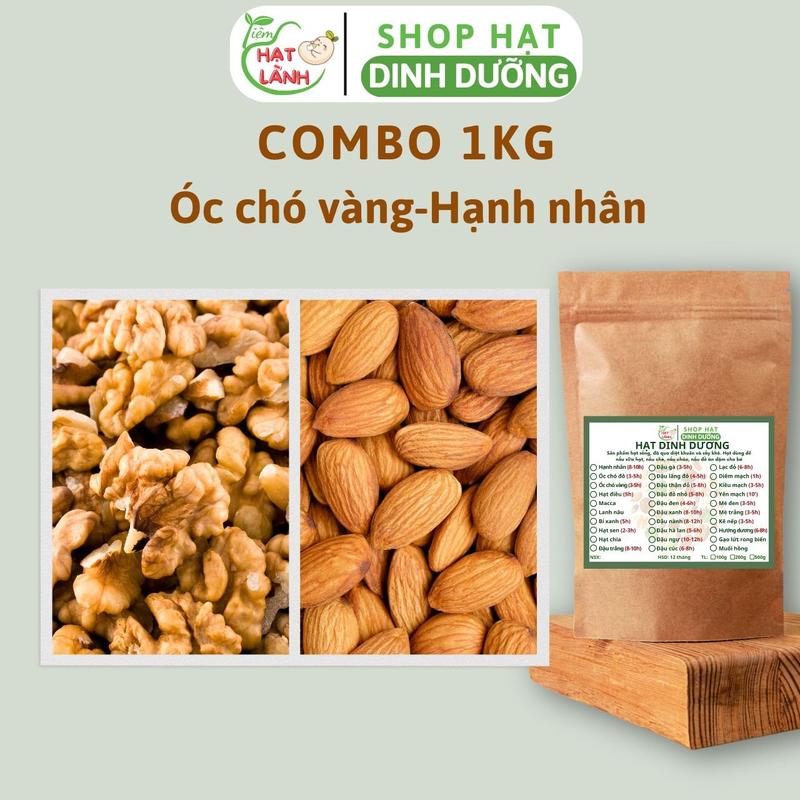 Combo 1kg các loại hạt giàu omega hạt sống tốt cho sức khỏe: Macca óc chó hạnh nhân hạt điều - Tiệm hạt lành Ăn Vặt Food Thức Ăn Nuts