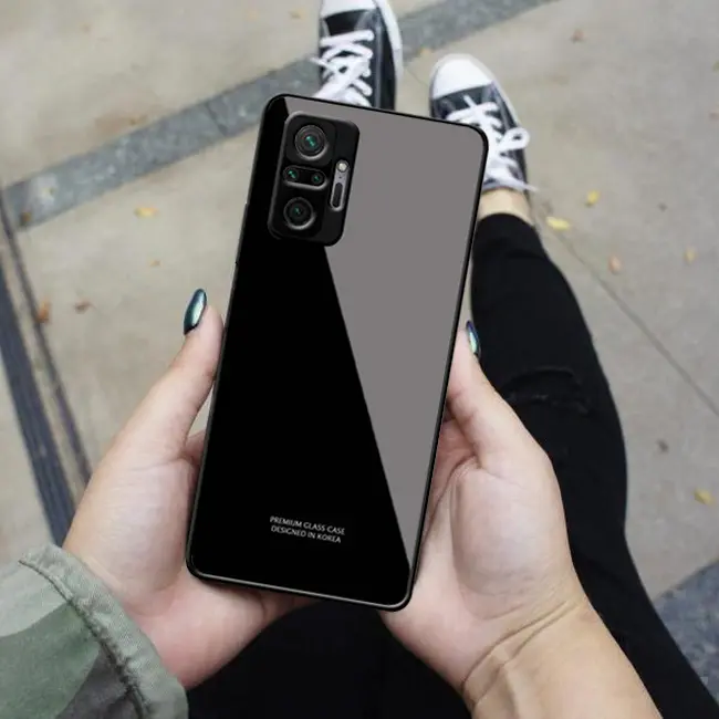 #055 - ALL TYPE XIAOMI - Premium Hard Glass Case Soft Rubber Bumper