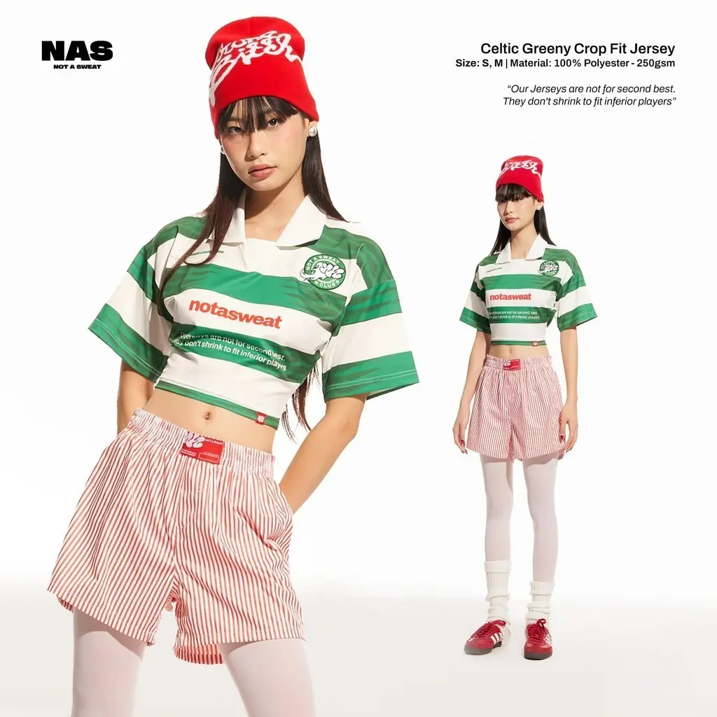 NAS Celtic Greeny Crop Fit Jersey - Áo Crop Nữ Ngắn Tay