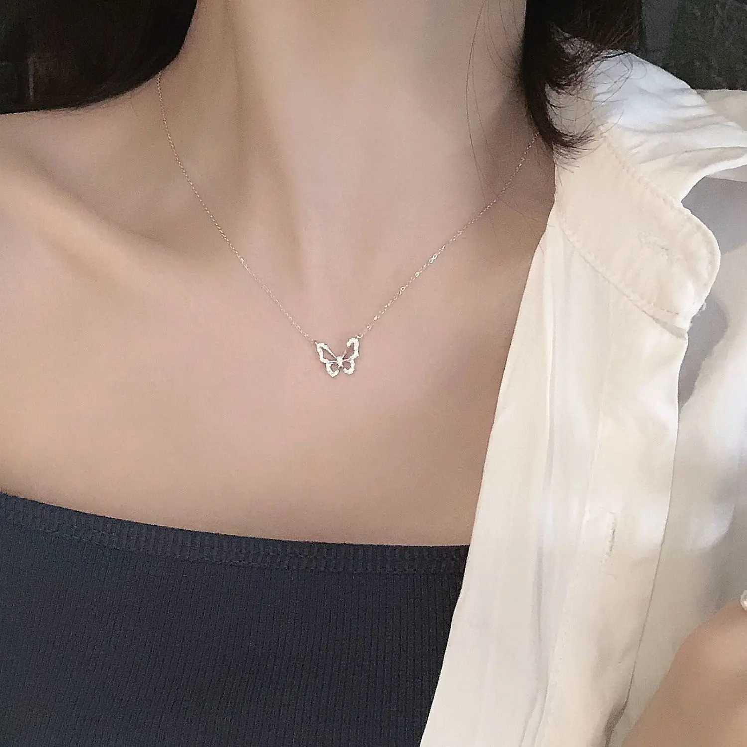 Double-Layer Eight-Pointed Stars Love Necklace