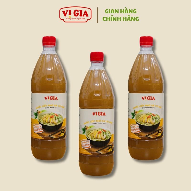 Combo 3 chai nước Cốt Phở Gà cô đặc Vị Gia 1kg, thơm ngon chuẩn vị, an toàn, tiết kiệm. Vị Gia Food Nước Sốt Gia Vị nuoccot  pho nước  cô nước  cô