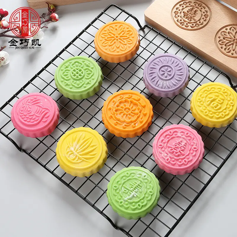 Khuôn Nướng Bánh, Chất Liệu Gỗ, Hình Mặt Trăng, Bánh Đậu Xanh, Bánh Gạo Khô, Bánh Mì Hấp, Khuôn Họa Tiết, Hai Lớp, Khuôn Nướng Bánh Trung Thu, Thích Hợp Làm Bánh Pie Qingming 2