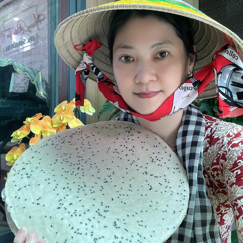 Bánh Tráng Mè Nước Cốt Dừa Bến Tre - Túi 10 cái - Bánh chưa nướng - 600gr - HÚT CHÂN KHÔNG