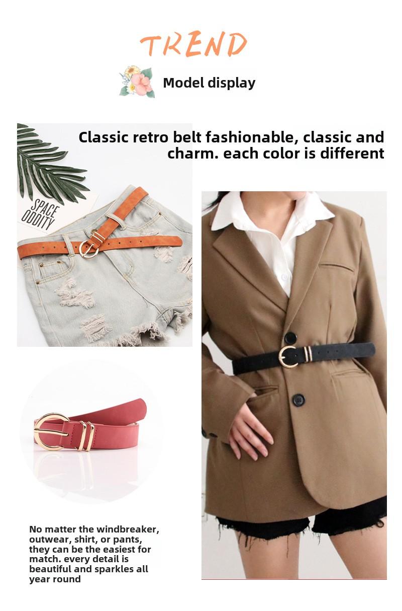 Product Introduction of Women's Belt Four Seasons Korean Style New Simple All-Match Alloy Pin Buckle Belt Clothing Matching Jeans Strap 8