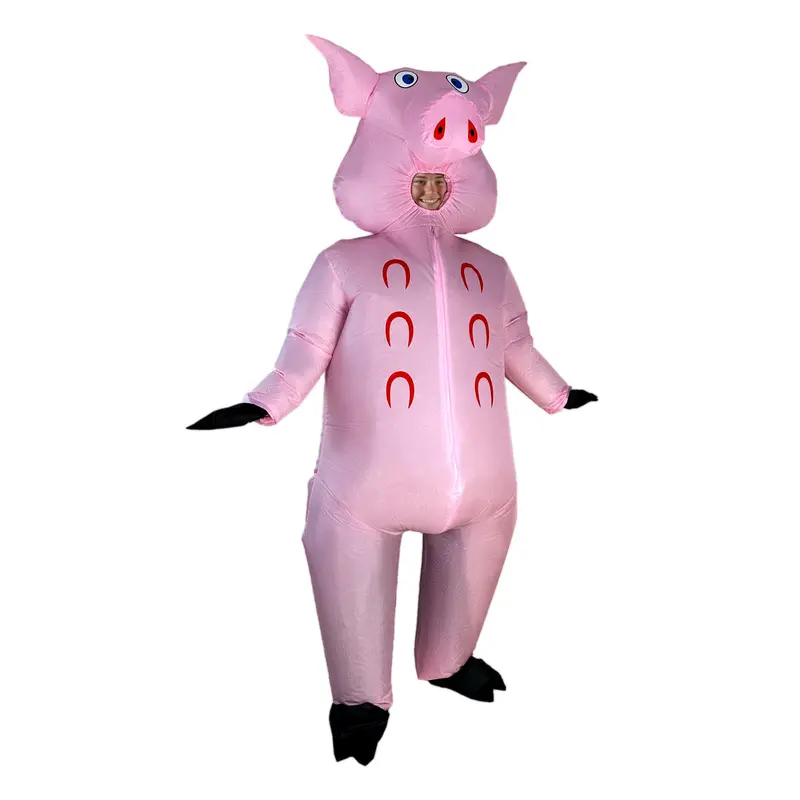 Inflatable Pig Costume, Cute Inflatable Pig Clothing, Funny Inflatable Costume for Halloween, Christmas, Birthday Party, Cosplay, Party Supplies, Menswear 3