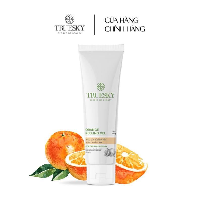  CHÍNH HÃNG - Gel Tẩy tế bào chết da mặt Truesky Orange Peeling chiết xuất cam  50g  - Skincare Peel Da 