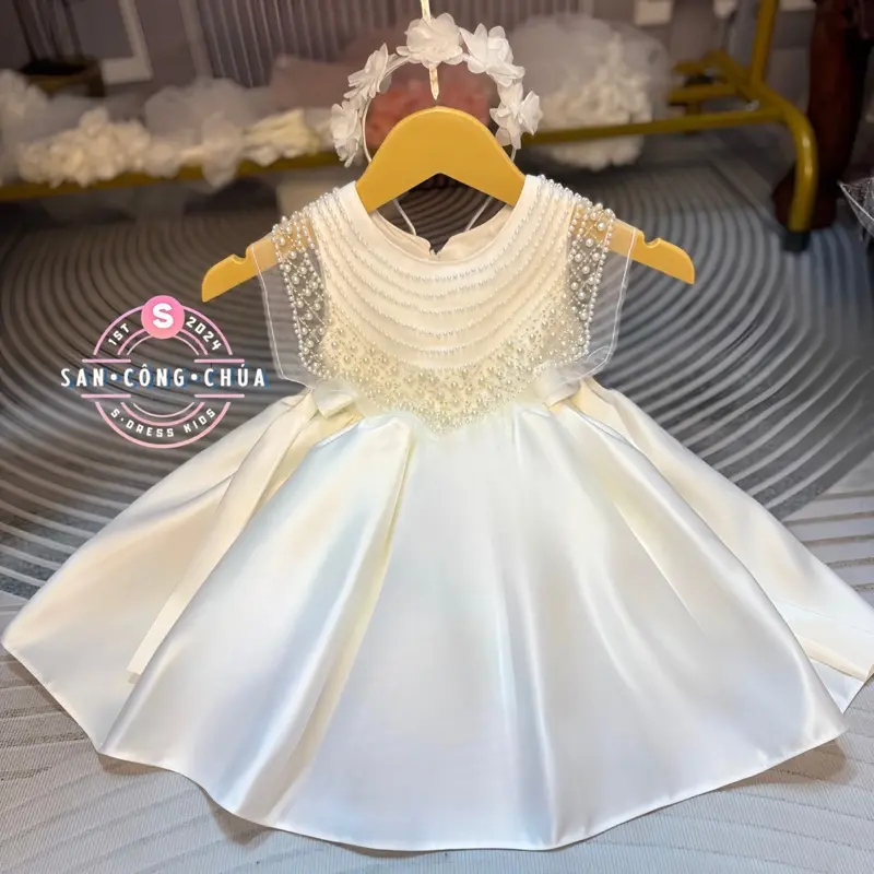 S36. Váy|Đầm Công Chúa Cổ Phối Ngọc Siêu Xinh