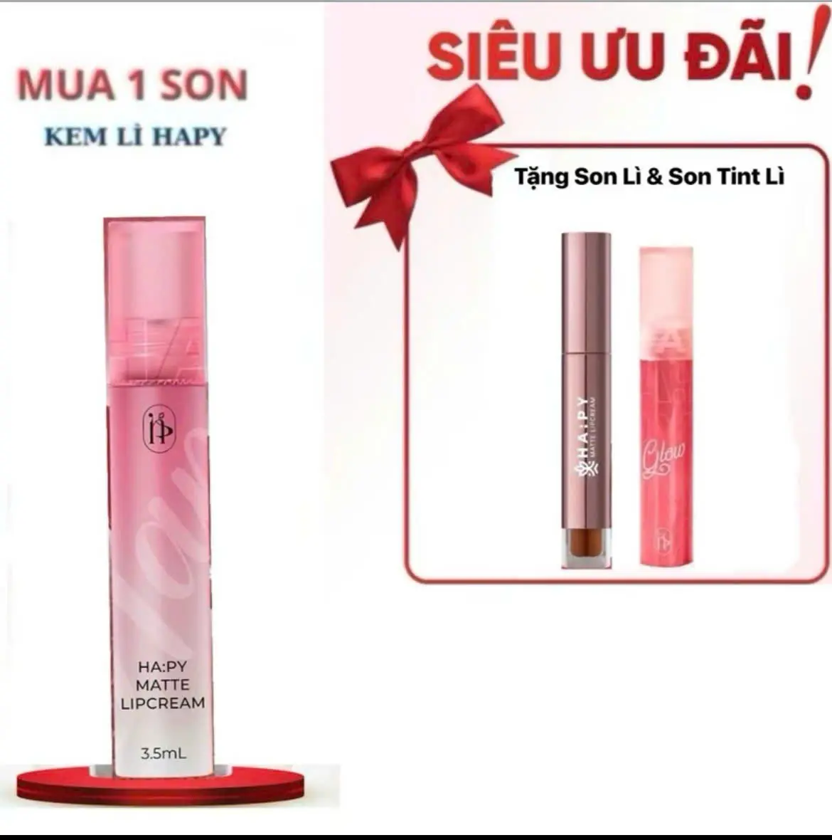 [Mua 1 son Ha;py chính hãng tặng 1 trong 2 son (son phiên  bản cũ và son tint kháng dầu) ]với 12 tông màu chất son lì lâu trôi không thâm môi Cosmetic Nữ Mỹ Phẩm Son Kem Son Môi Women Trang Điểm sonlì