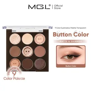 MGL Eyeshadow Palette 9 Colors Button Glam Neutral Chocolate Nude Shimmer Super Pigmented