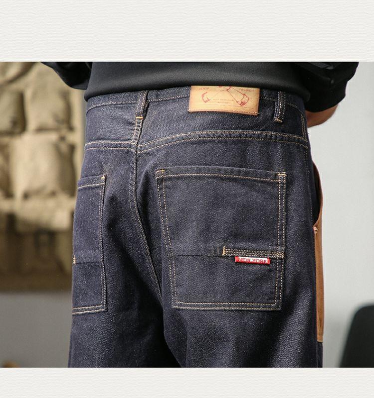 Product Introduction of Design Sense Special-Interest Fashion Brand American Heavy Jeans Men's 2023 New Loose Straight plus Size Men's Fashionable Trousers 18