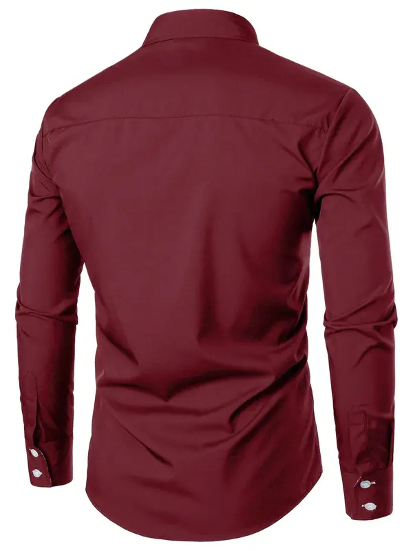 Men's Slim Paisley Print Button Front Shirt, Comfy Long Sleeve Tops for All Seasons, Casual Fashion Comfy Top for Men 1