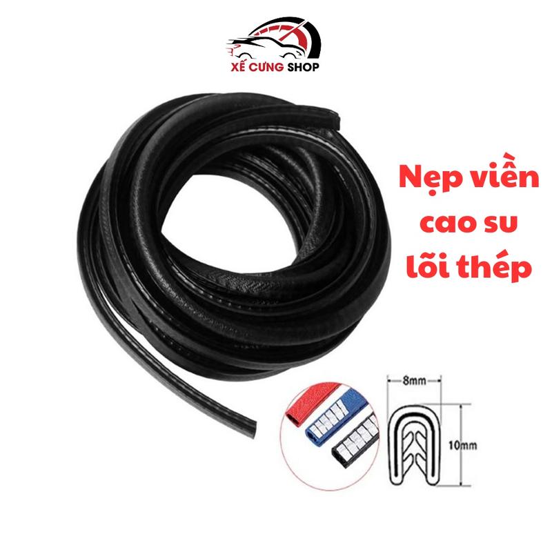 5 M Gioăng Cao Su, Nẹp Viền Cửa Chữ U Lõi Thép Chống Va Đập Trầy Xước Cánh Cửa Ô Tô