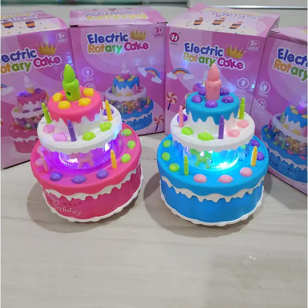 Mainan Anak Kue Ulang Tahun Birthday Cake Ada Musik & Lampu Hadiah